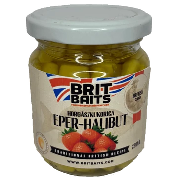 BritBaits Horgászkukorica Halibut-Eper 220ml
