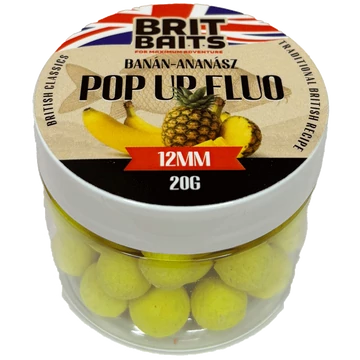 BritBaits Pop Up fluo Banán-Ananász 12 mm