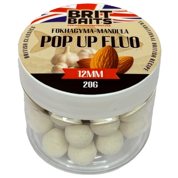 BritBaits Pop Up fluo Fokhagyma-Mandula 12 mm