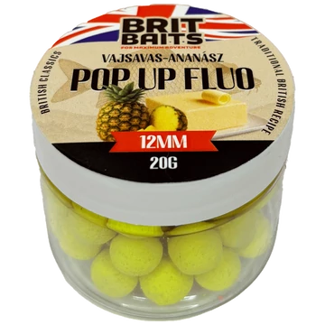 BritBaits Pop Up fluo Vajsavas-Ananász 12 mm