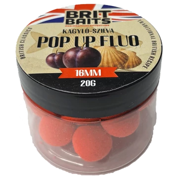 BritBaits Pop Up fluo Kagyló-Szilva 16 mm