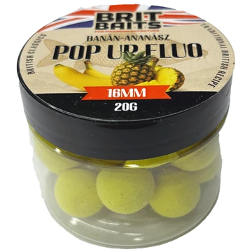 BritBaits Pop Up fluo Banán-Ananász 16 mm