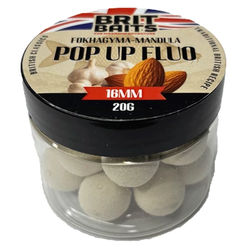 BritBaits Pop Up fluo Fokhagyma-Mandula 16 mm