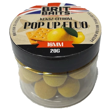 BritBaits Pop Up fluo Keksz-Citrom 16 mm