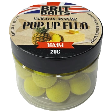 BritBaits Pop Up fluo Vajsavas-Ananász 16 mm