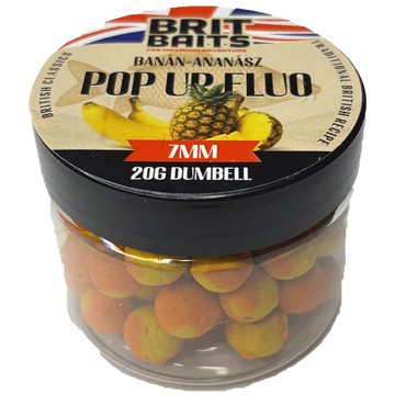 BritBaits Pop Up Dumbell fluo Banán-Ananász 7 mm