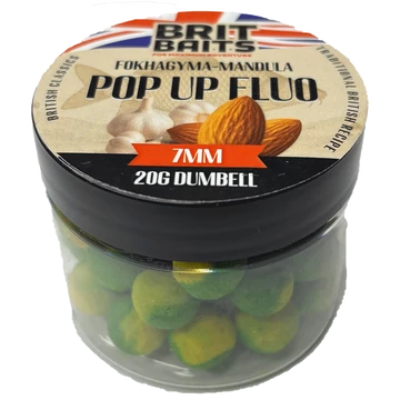 BritBaits Pop Up Dumbell fluo Fokhagyma-Mandula 7 mm