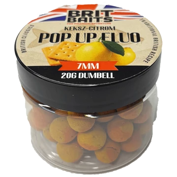 BritBaits Pop Up Dumbell fluo Keksz-Citrom 7 mm