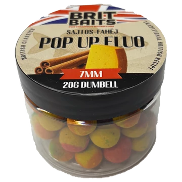 BritBaits Pop Up Dumbell fluo 5xColor Mix Sajtos-Fahéj 7 mm