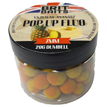 BritBaits Pop Up Dumbell fluo Vajsavas-Ananász 7 mm